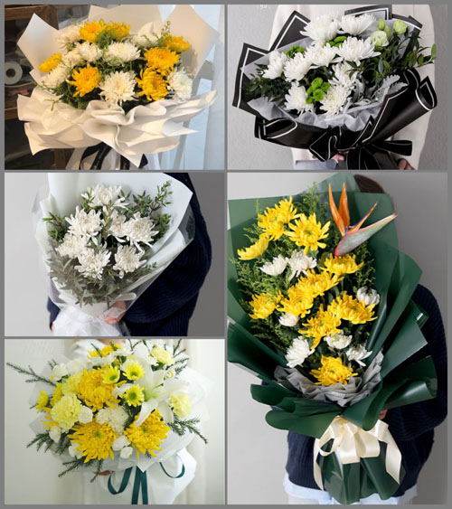 山东莱芜莱城区苗山镇石龙口村白事花束代送